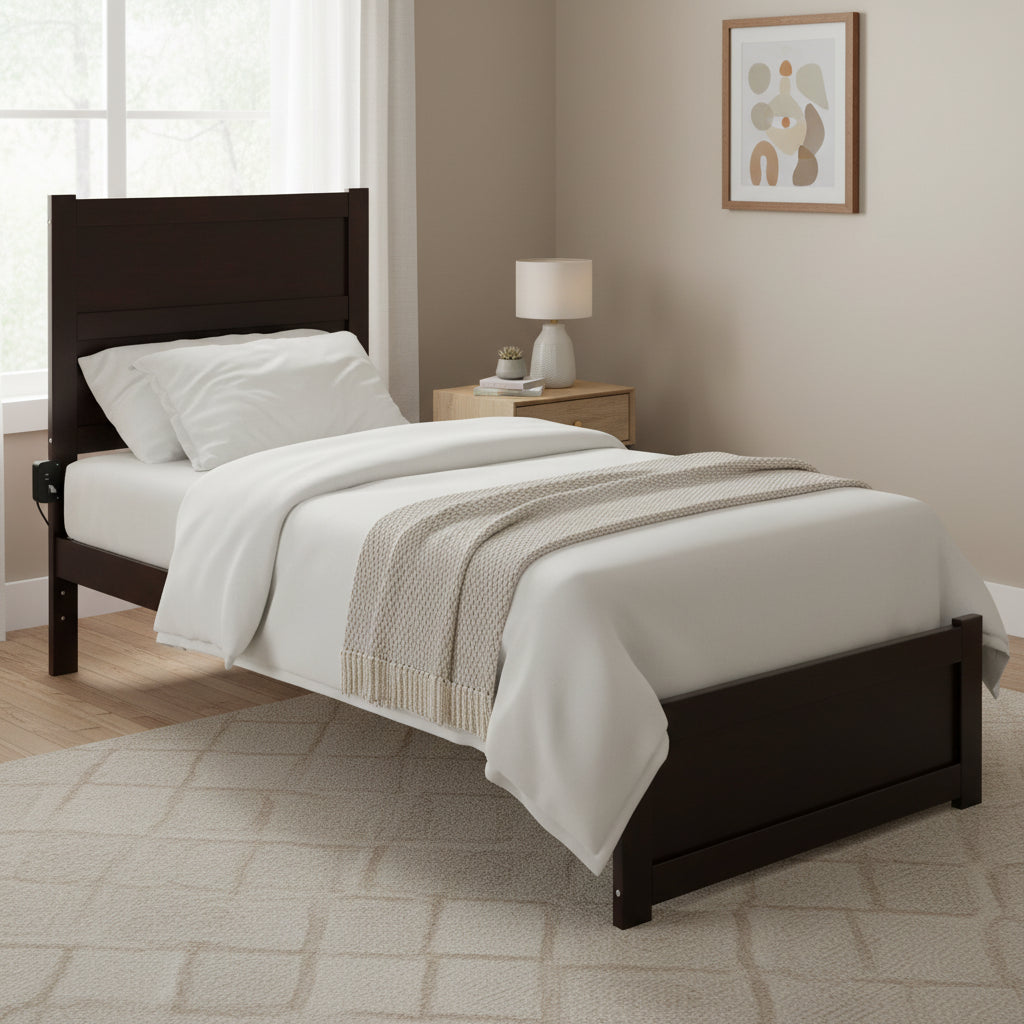 Piattaforma Letto XL con Pediera color Espresso