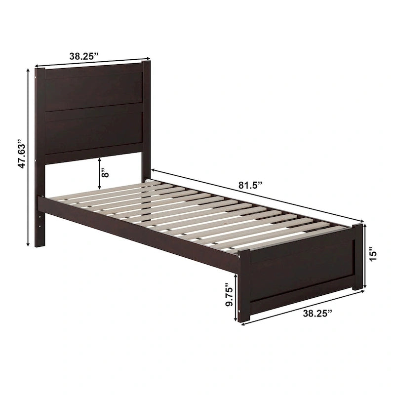 Piattaforma Letto XL con Pediera color Espresso