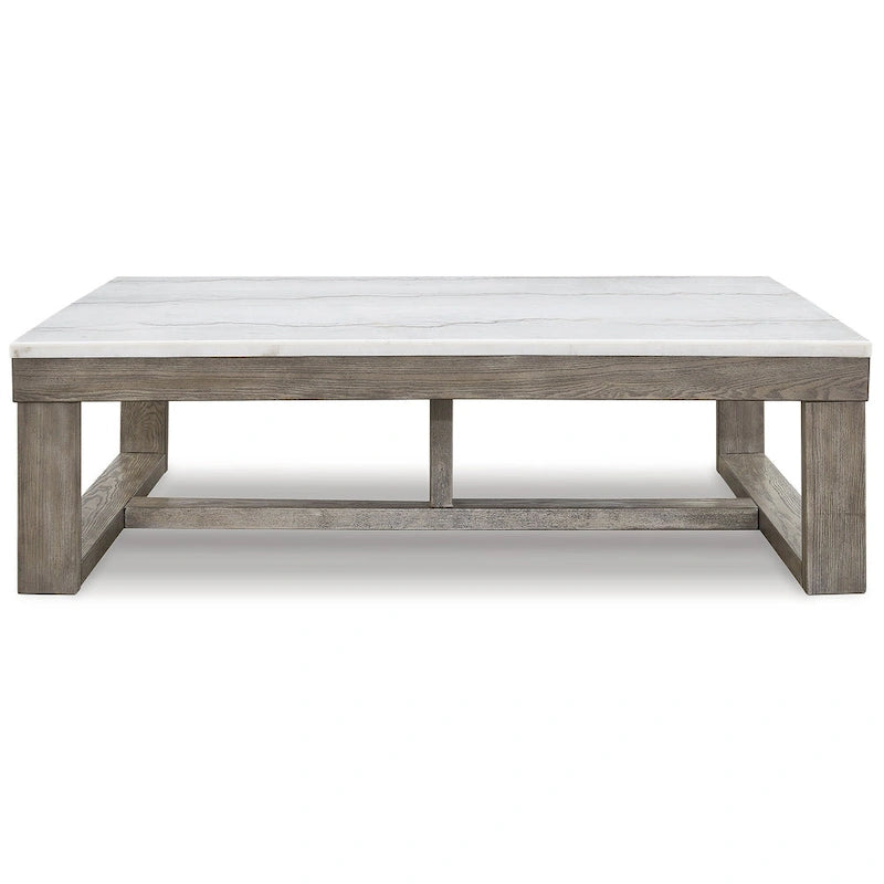 Tavolino rettangolare Signature Design grigio/avorio - 56 pollici di larghezza x 42 pollici di profondità x 17 pollici di altezza