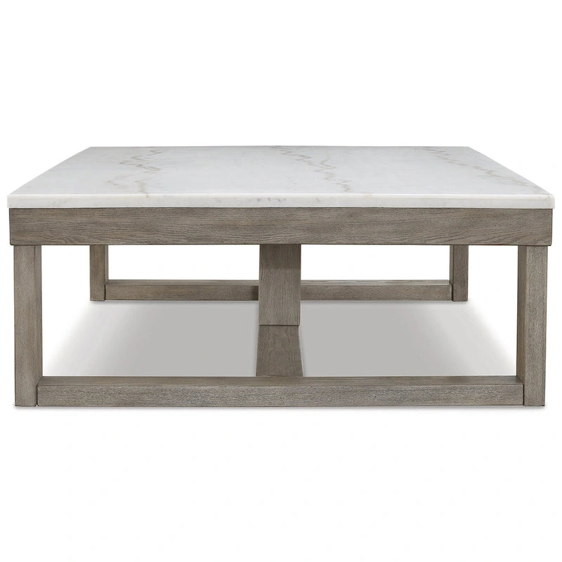 Tavolino rettangolare Signature Design grigio/avorio - 56 pollici di larghezza x 42 pollici di profondità x 17 pollici di altezza