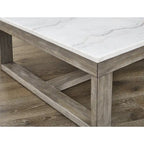 Tavolino rettangolare Signature Design grigio/avorio - 56 pollici di larghezza x 42 pollici di profondità x 17 pollici di altezza