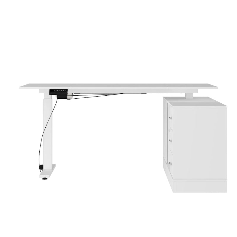 Office Solution: 63 Scrivania regolabile in altezza elettrica da computer, colore bianco