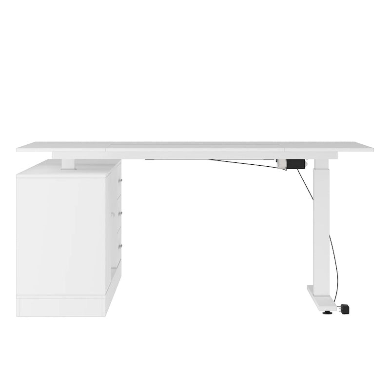 Office Solution: 63 Scrivania regolabile in altezza elettrica da computer, colore bianco