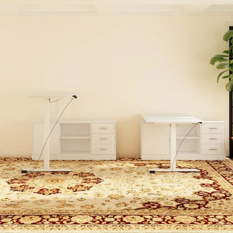 Office Solution: 63 Scrivania regolabile in altezza elettrica da computer, colore bianco