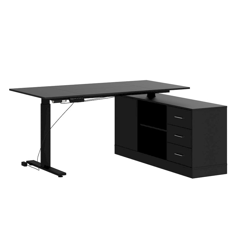 Office Solution: 63 Scrivania regolabile in altezza elettrica da computer, colore bianco