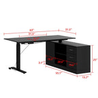 Office Solution: 63 Scrivania regolabile in altezza elettrica da computer, colore bianco