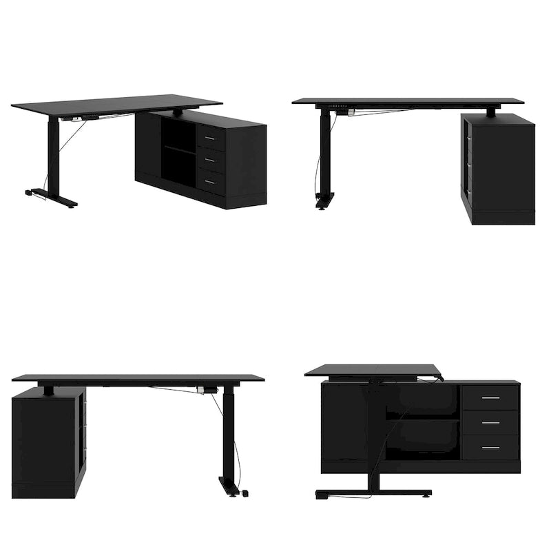 Office Solution: 63 Scrivania regolabile in altezza elettrica da computer, colore bianco