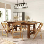 Sedia da pranzo Merrick Lane in legno massiccio con design pieghevole e finitura elegante