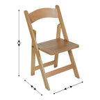 Sedia da pranzo Merrick Lane in legno massiccio con design pieghevole e finitura elegante