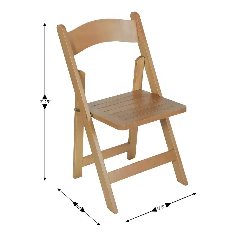 Sedia da pranzo Merrick Lane in legno massiccio con design pieghevole e finitura elegante