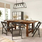 Sedia da pranzo Merrick Lane in legno massiccio con design pieghevole e finitura elegante