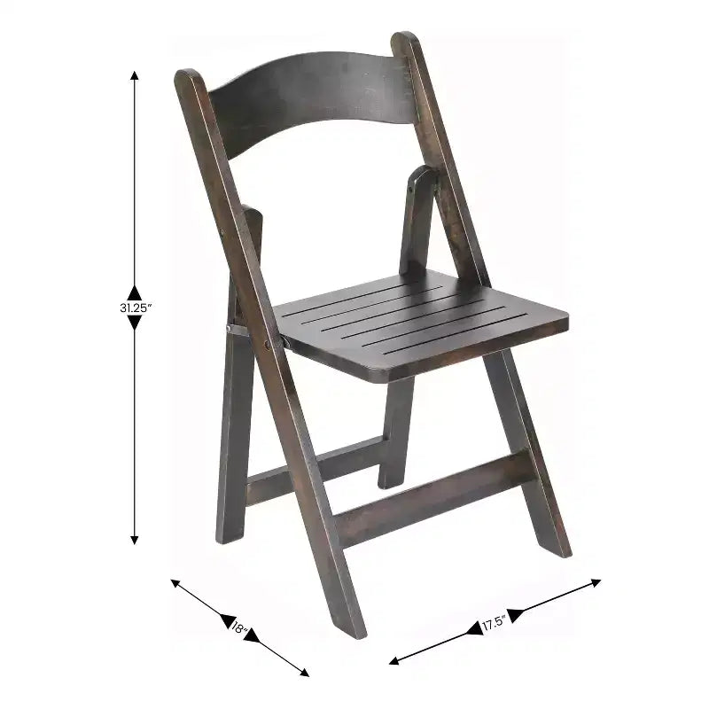 Sedia da pranzo Merrick Lane in legno massiccio con design pieghevole e finitura elegante