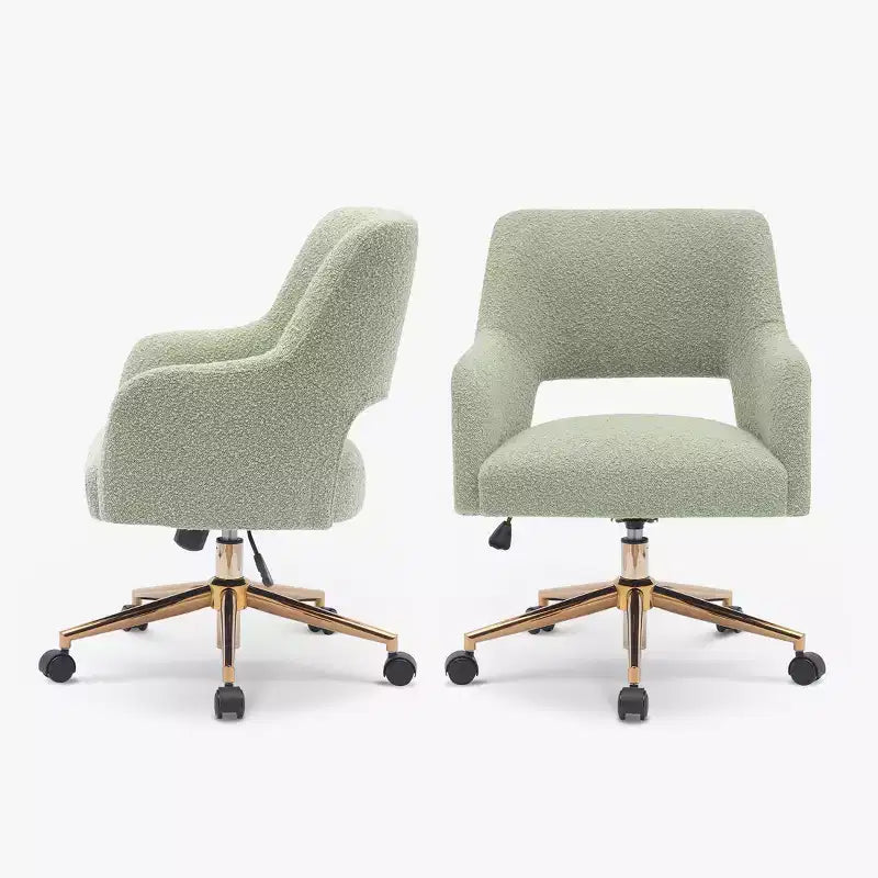 WestinTrends Genevieve Sedia girevole da ufficio moderna di metà secolo con ruote (set da 2), salvia del deserto