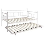 ChaletPosh Lettino in Metallo Twin Size con Rotelle Estraibili