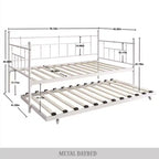 ChaletPosh Lettino in Metallo Twin Size con Rotelle Estraibili