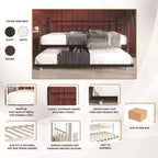 ChaletPosh Lettino in Metallo Twin Size con Rotelle Estraibili
