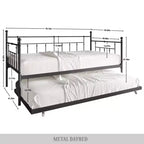 ChaletPosh Lettino in Metallo Twin Size con Rotelle Estraibili