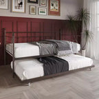 ChaletPosh Lettino in Metallo Twin Size con Rotelle Estraibili
