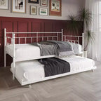 ChaletPosh Lettino in Metallo Twin Size con Rotelle Estraibili
