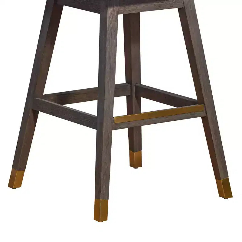 Sgabello da Bar Girevole Armen Living Amalie con Finitura in Legno e Tessuto