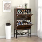 Costway Scarpiera Industriale con 2 Cassetti a Ribalta e 1 Ripiano Inferiore in Metallo Organizer