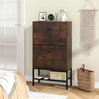 Costway Scarpiera Industriale con 2 Cassetti a Ribalta e 1 Ripiano Inferiore in Metallo Organizer