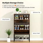 Costway Scarpiera Industriale con 2 Cassetti a Ribalta e 1 Ripiano Inferiore in Metallo Organizer