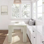 Plank+Beam 48 Tavolo da Pranzo Moderno per 4 Persone, Tavolo da Pranzo Rettangolare in Legno Massello per Cucina/Sala da Pranzo