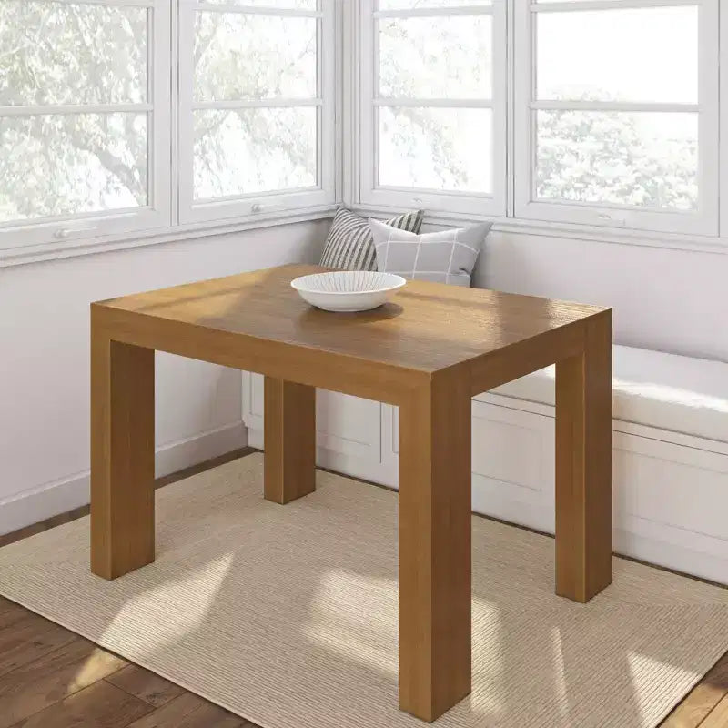 Plank+Beam 48 Tavolo da Pranzo Moderno per 4 Persone, Tavolo da Pranzo Rettangolare in Legno Massello per Cucina/Sala da Pranzo