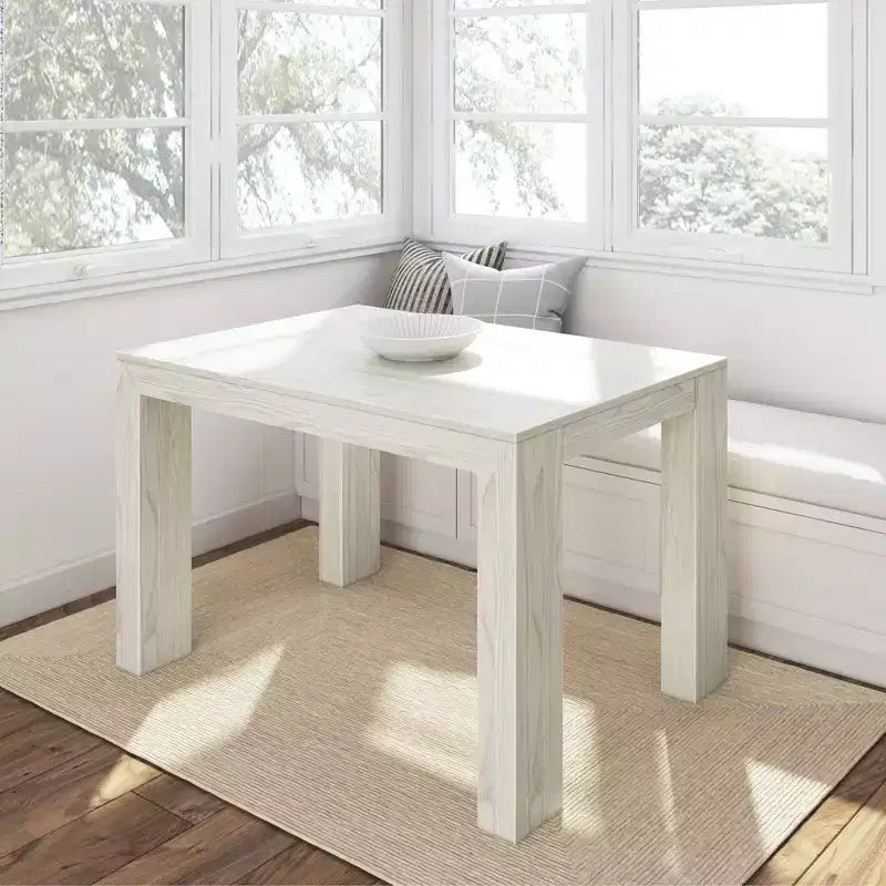Plank+Beam 48 Tavolo da Pranzo Moderno per 4 Persone, Tavolo da Pranzo Rettangolare in Legno Massello per Cucina/Sala da Pranzo