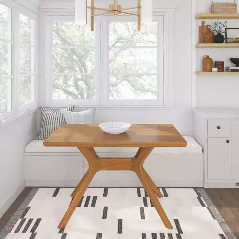 Tavolo da pranzo rettangolare per 6 persone Plank+Beam 48 Verso, gambe a croce in legno massello per cucina