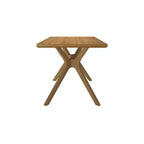 Tavolo da pranzo rettangolare per 6 persone Plank+Beam 48 Verso, gambe a croce in legno massello per cucina