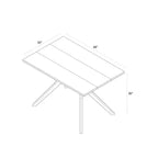Tavolo da pranzo rettangolare per 6 persone Plank+Beam 48 Verso, gambe a croce in legno massello per cucina