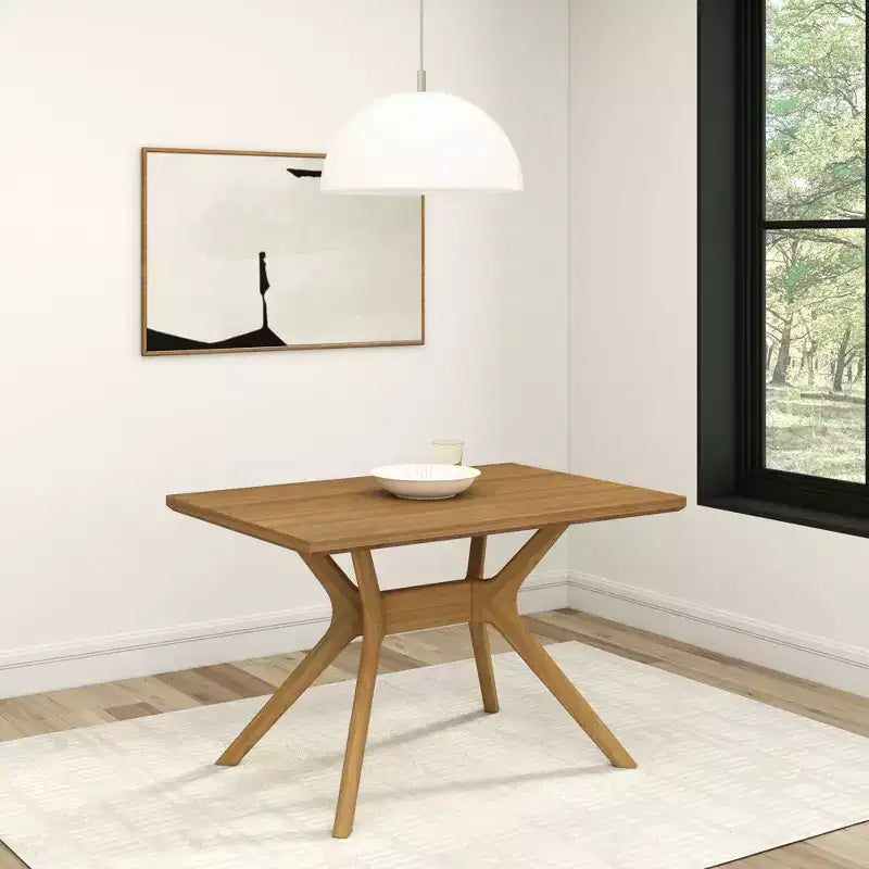 Tavolo da pranzo rettangolare per 6 persone Plank+Beam 48 Verso, gambe a croce in legno massello per cucina