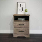 Comodino rustico Prepac Rustic Ridge con 2 cassetti e ripiano aperto