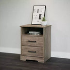 Comodino rustico Prepac Rustic Ridge con 2 cassetti e ripiano aperto
