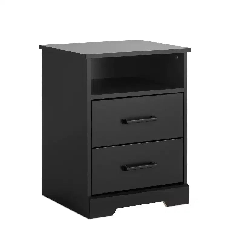 Comodino rustico Prepac Rustic Ridge con 2 cassetti e ripiano aperto