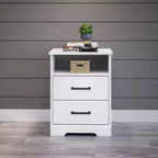 Comodino rustico Prepac Rustic Ridge con 2 cassetti e ripiano aperto