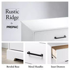 Comodino rustico Prepac Rustic Ridge con 2 cassetti e ripiano aperto