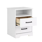 Comodino rustico Prepac Rustic Ridge con 2 cassetti e ripiano aperto