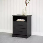 Comodino rustico Prepac Rustic Ridge con 2 cassetti e ripiano aperto