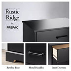 Comodino rustico Prepac Rustic Ridge con 2 cassetti e ripiano aperto