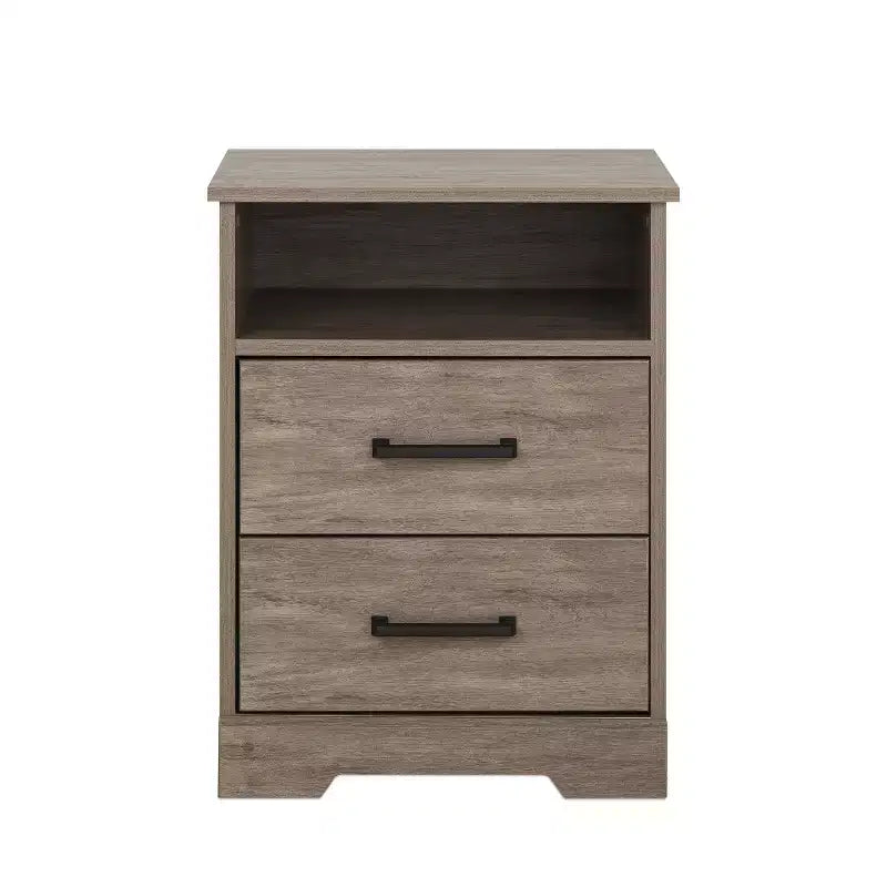 Comodino rustico Prepac Rustic Ridge con 2 cassetti e ripiano aperto