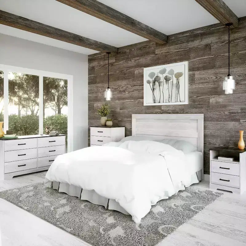 Comodino Prepoc Rustic Ridge Farmhouse con 3 cassetti