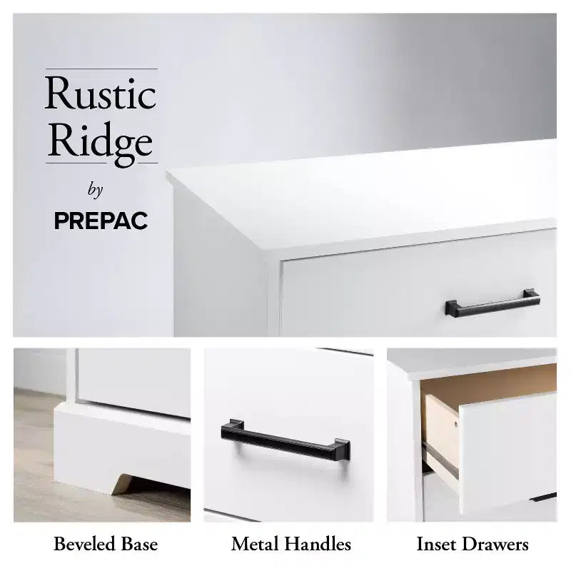 Comodino Prepoc Rustic Ridge Farmhouse con 3 cassetti