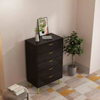 Cassettiera moderna Famapy a 5 cassetti con gambe e maniglie in metallo