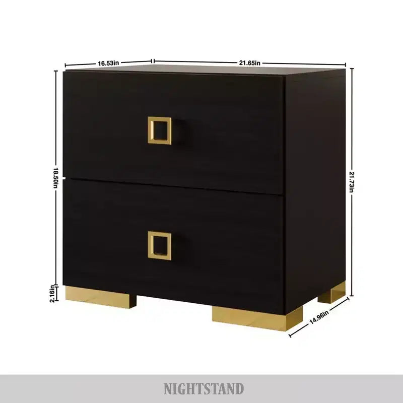ChaletPosh Comodino a 2 cassetti