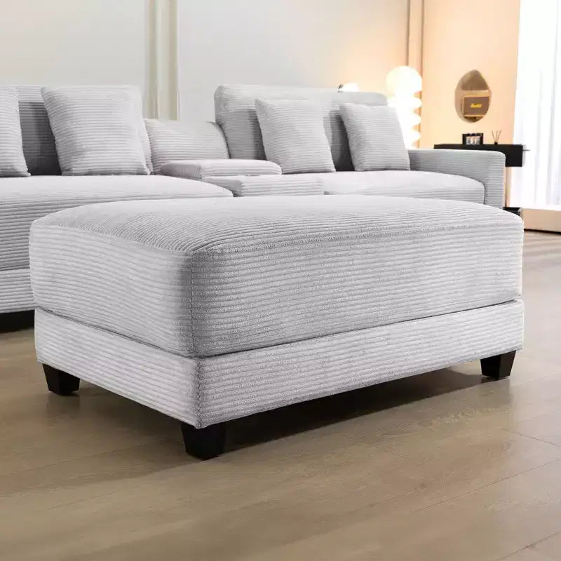 Pouf Hyleory in Velluto a Coste, Grande e Confortevole, per Camera da Letto, Soggiorno, Sala Allattamento