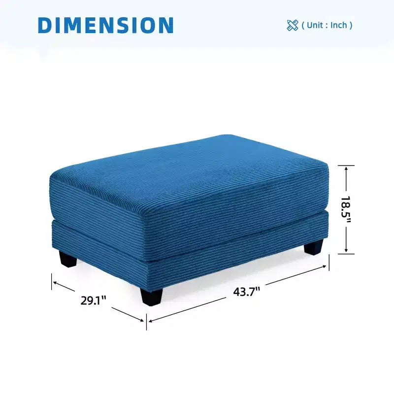Pouf Hyleory in Velluto a Coste, Grande e Confortevole, per Camera da Letto, Soggiorno, Sala Allattamento
