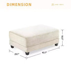Pouf Hyleory in Velluto a Coste, Grande e Confortevole, per Camera da Letto, Soggiorno, Sala Allattamento